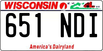 WI license plate 651NDI