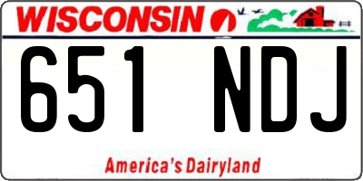 WI license plate 651NDJ