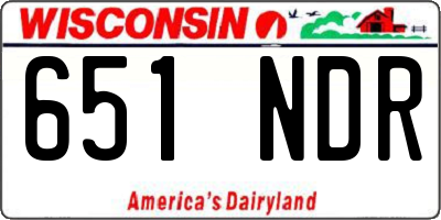 WI license plate 651NDR
