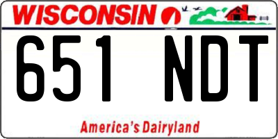 WI license plate 651NDT