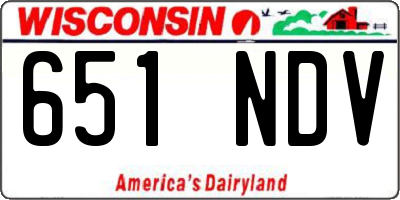 WI license plate 651NDV