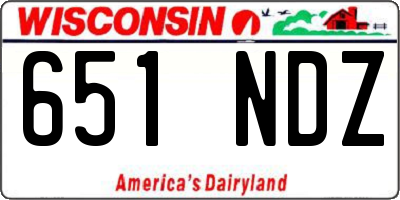WI license plate 651NDZ
