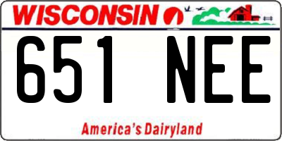 WI license plate 651NEE