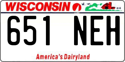 WI license plate 651NEH