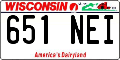 WI license plate 651NEI
