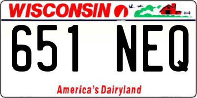 WI license plate 651NEQ