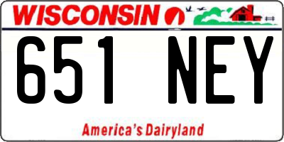 WI license plate 651NEY