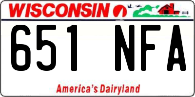 WI license plate 651NFA