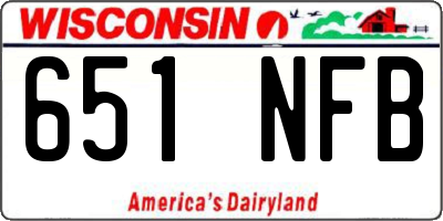 WI license plate 651NFB