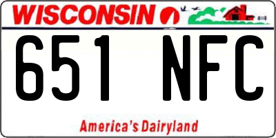 WI license plate 651NFC