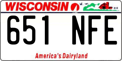 WI license plate 651NFE