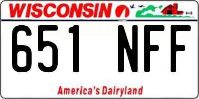 WI license plate 651NFF