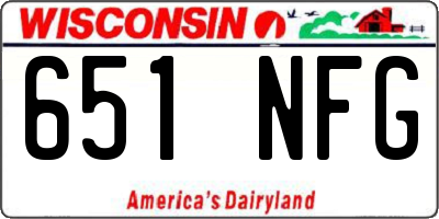 WI license plate 651NFG