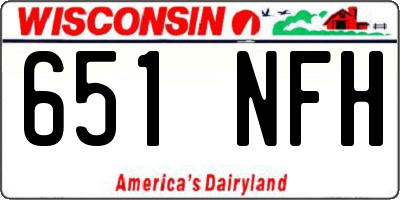 WI license plate 651NFH