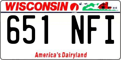 WI license plate 651NFI