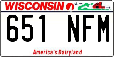 WI license plate 651NFM