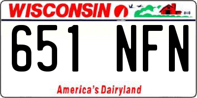 WI license plate 651NFN