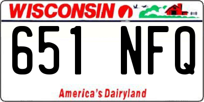 WI license plate 651NFQ