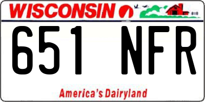 WI license plate 651NFR