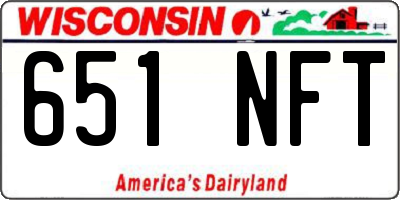 WI license plate 651NFT