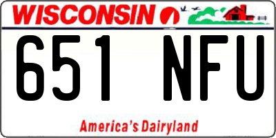 WI license plate 651NFU