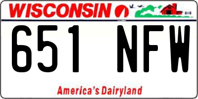 WI license plate 651NFW