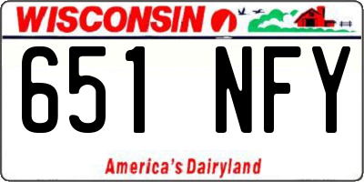 WI license plate 651NFY