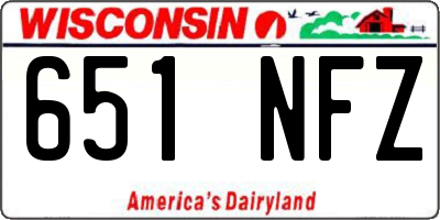 WI license plate 651NFZ
