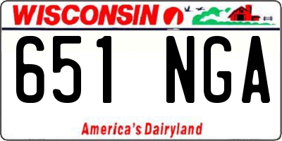 WI license plate 651NGA