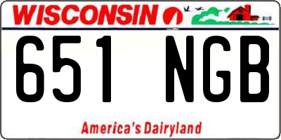 WI license plate 651NGB