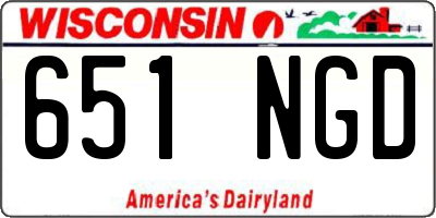 WI license plate 651NGD