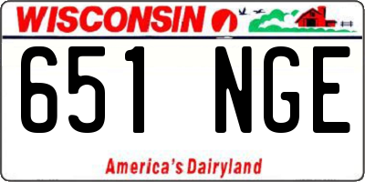 WI license plate 651NGE