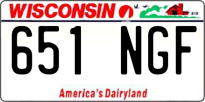 WI license plate 651NGF
