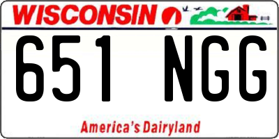 WI license plate 651NGG