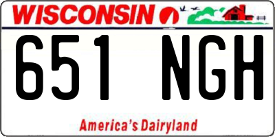 WI license plate 651NGH