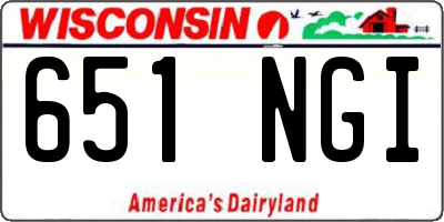 WI license plate 651NGI