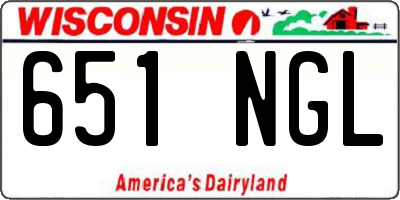 WI license plate 651NGL