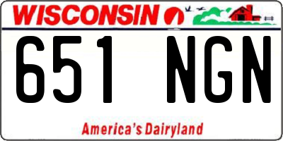 WI license plate 651NGN