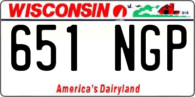 WI license plate 651NGP