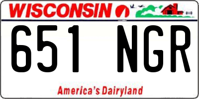 WI license plate 651NGR