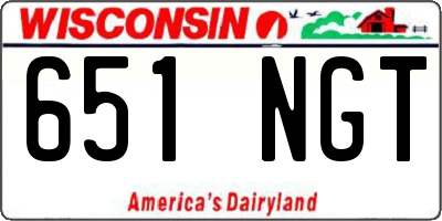 WI license plate 651NGT