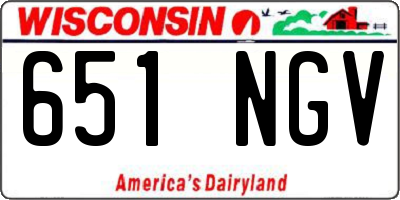WI license plate 651NGV