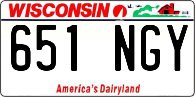 WI license plate 651NGY