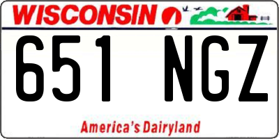 WI license plate 651NGZ