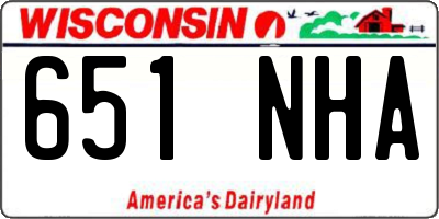 WI license plate 651NHA