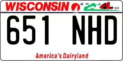 WI license plate 651NHD