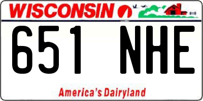 WI license plate 651NHE