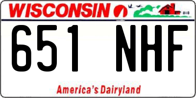 WI license plate 651NHF
