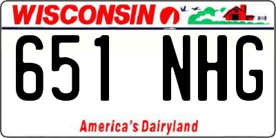 WI license plate 651NHG