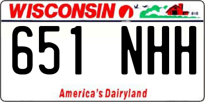WI license plate 651NHH